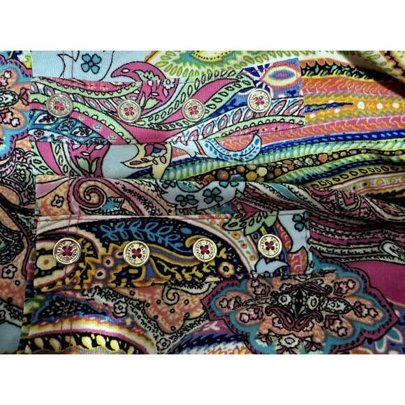 Tommy Hilfiger Womens Multicolor Paisley Psychedelic Dress A-Line 3/4 Sleeve Sz6 - Picture 6 of 7